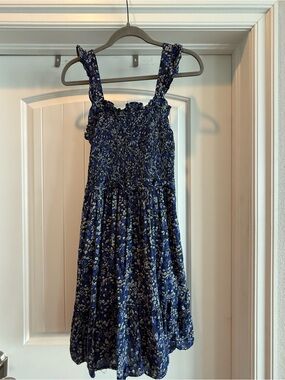Draper James Navy Blue Floral Midi Dress
